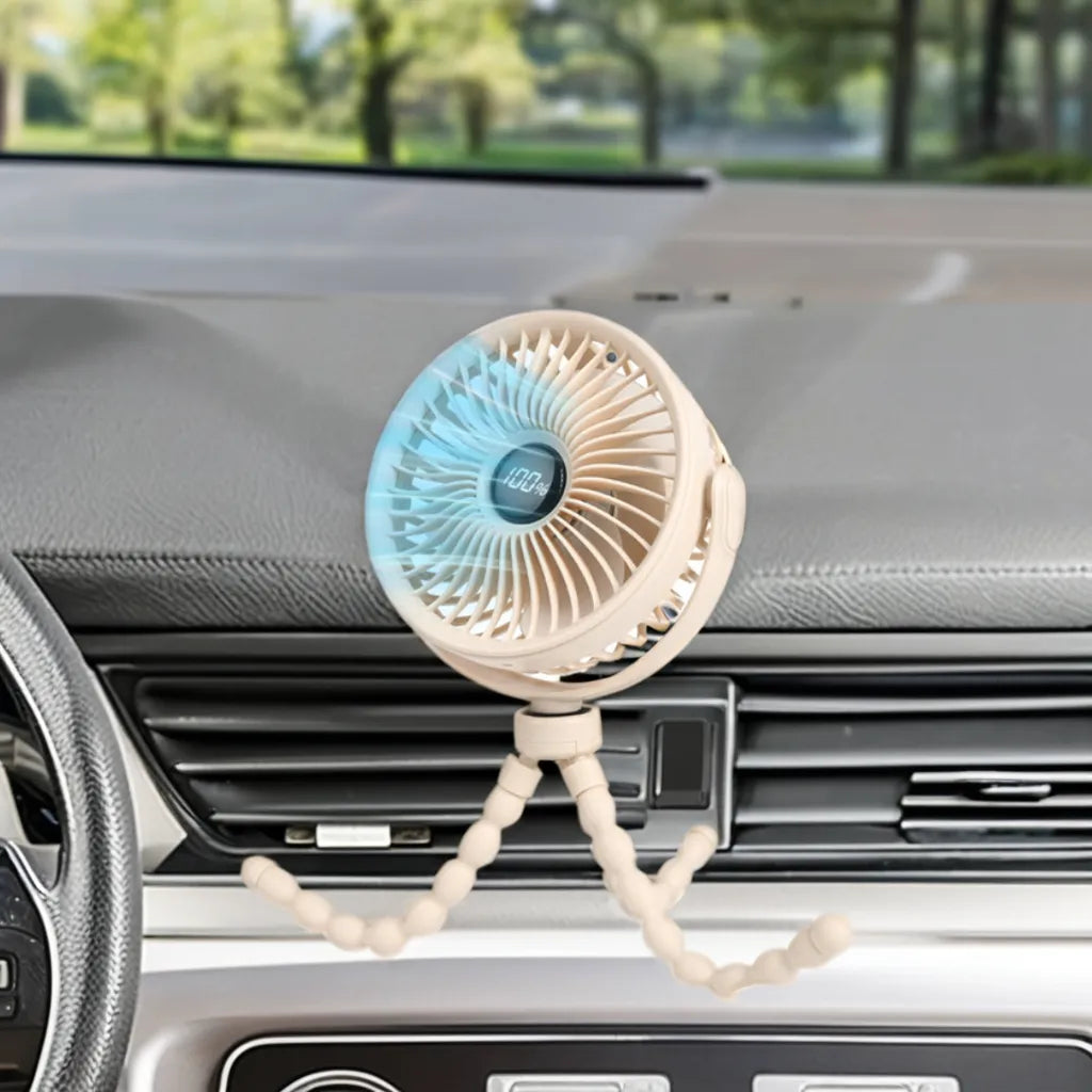 High Quality Portable Mini Stroller Fan Adjustable Speed Electric Car Travel Outdoor Use Mini USB Octopus Fan