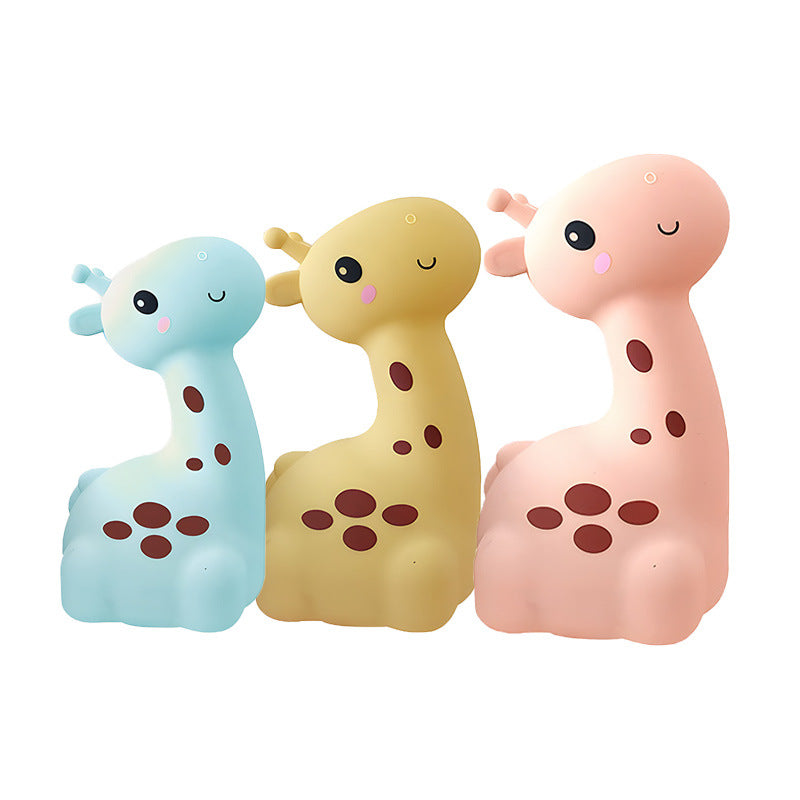 Cute Giraffe Table lamp Study Floor Night led Desk Rechargeable Silicone pear Panda lamp for Kids Bedroom with Touch Control 7 Color Changing led Birthday Gift for Kids