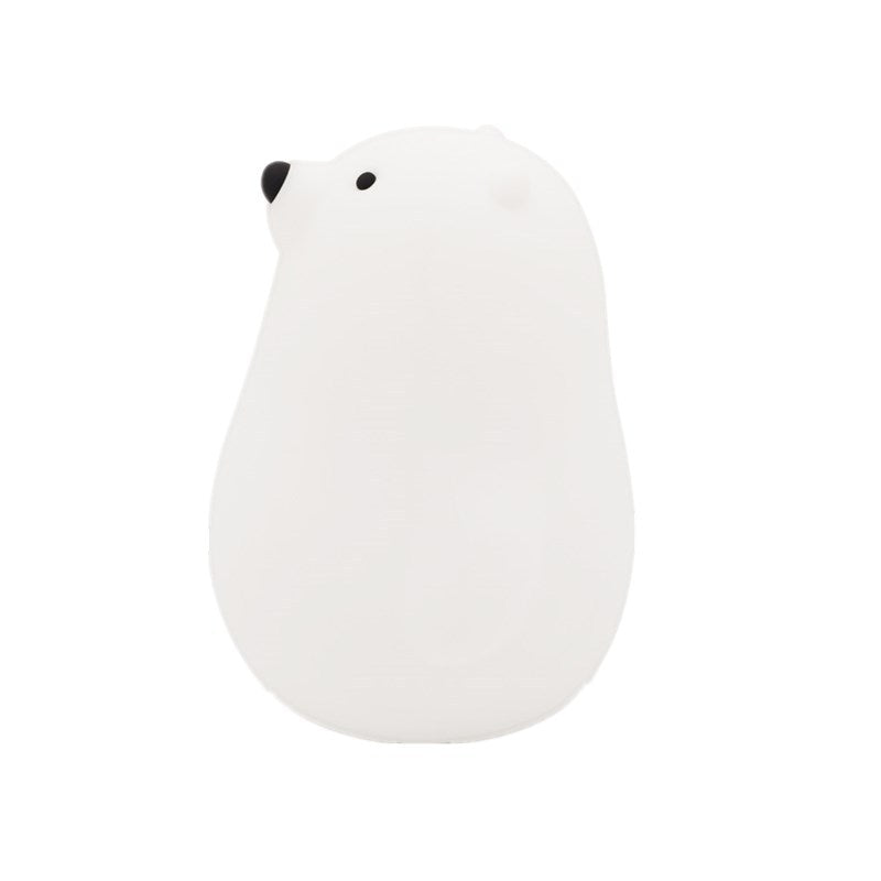 Cute White Bear Night Lights for Kids, USB Rechargeable Silicone Lamps with Touch Sensor, Timer Auto Shutoff, Bedroom Decor for Gifts Girls Kids Night Lights White(Color:White)