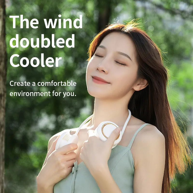 Fashionable Lightweight Adjustable Hands-Free Portable Wearable Neckband Fan Hanging Neck Fan