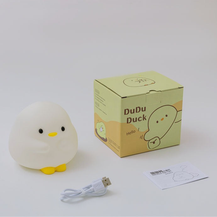 DunDun Duck Night Light, Cute Duck Lamp, Squishy Silicone Nightlight for Bedrooms with 30 Minutes Timer, Rechargeable Bedside Lamp with Touch Control for Bedrooms, Living Room
