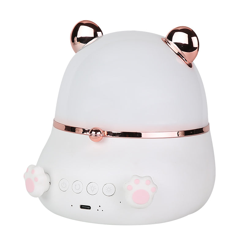 Rotating Fat Bear LED Bedroom Atmosphere Rechargeable Music Box Remote Control Small Speaker Projection Night Light