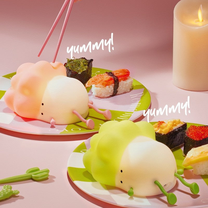 Cute Lying Cabbage Night Light, LED Squishy Dimmable Silicone Nursery Nightlight, Rechargeable Bedside Touch Lamp, Kawaii Room Decor for Kids Bedroom, Cute Gifts for Women Teen Girls Baby