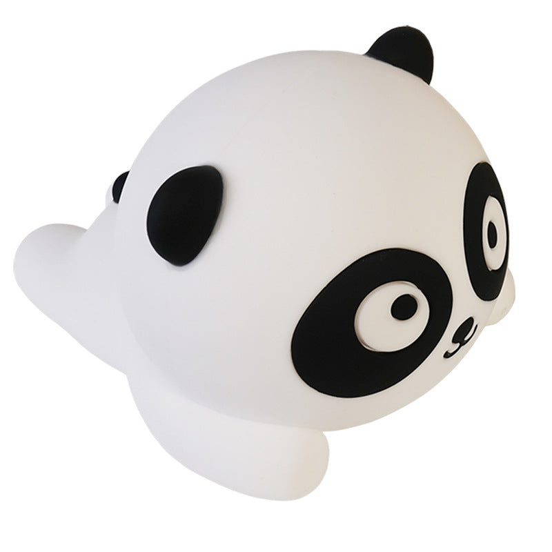Cross-border exclusive Panda silicone night light creative gift, rechargeable warm light pat and sleep companion light, large silicone lamp