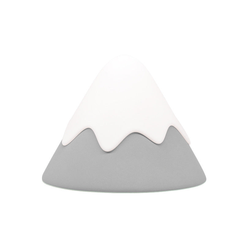 Snow Mountain Sensor Night Light Pat Timing Desk Lamp USB Charging Led Bedside Lamp Creative Children Silicone Lamp (Color : Green, Size : 0.3W)