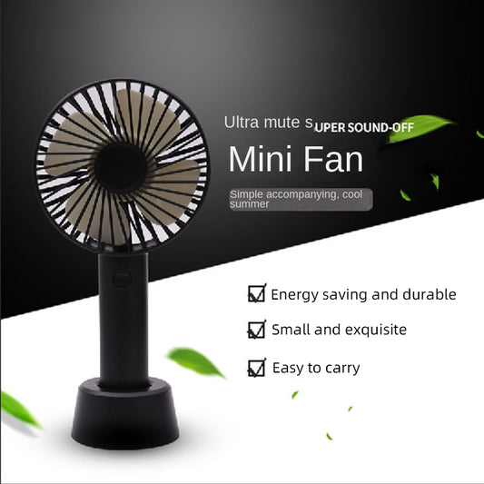 New USB Mini Handheld Small Fan Portable Desktop Large Capacity Rechargeable Fan