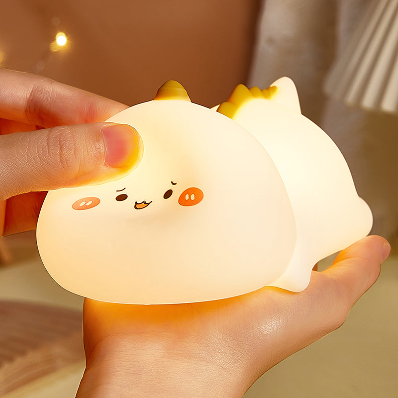 Dinosaur Night Light Cute Animal Squishy Silicone Touch Lamp imer Dimmable Rechargeable LED Nightlight for Kids Baby Girls