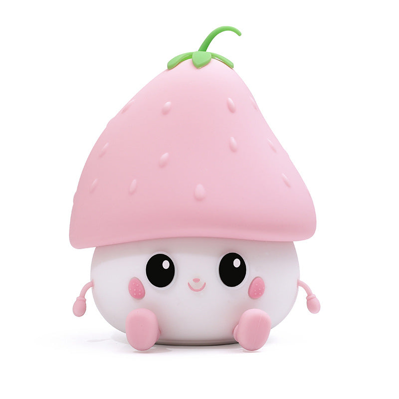 Night Light for Kids, Cute Silicone Nursery Strawberries Lamp for Baby and Toddler,Fruit NightLight for Boys and Girls,Squishy Night Lamp for Bedroom,Kawaii Bedside Lamp for Kids Room