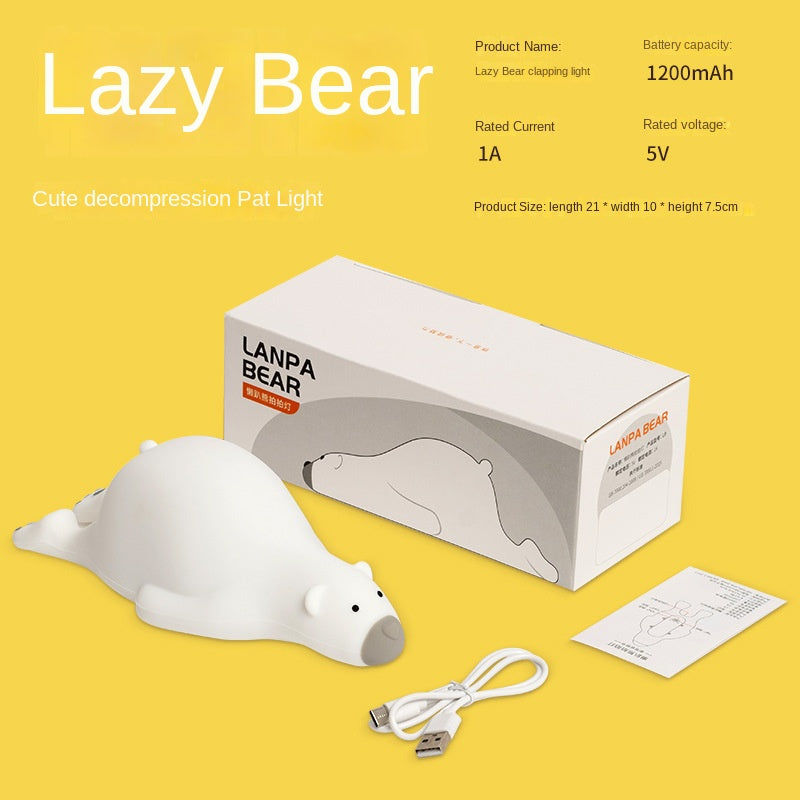 USB Rechargeable Squeeze Silicone Night Light - Gummy Bear Night Light, Bear Night Light Dimmable Sloth Night Light, Animal Light for Girls and Boys, Cute Lamp,