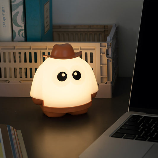Ghost Night Light, Ghosts Night Light Halloween Nihgtlight,LED Rechargeable Night Light, Suitable for Halloween Gifts and Decorations for Family and Friends (Orange)