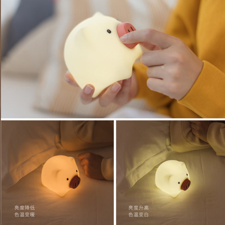 Pig Silicone Night Light, USB Charging Bedside Lamp, LED Night Light, Durable, Rechargeable Silicone Night Lamp, Children's Room Decoration, Halloween Gifts, Sleeping Lights