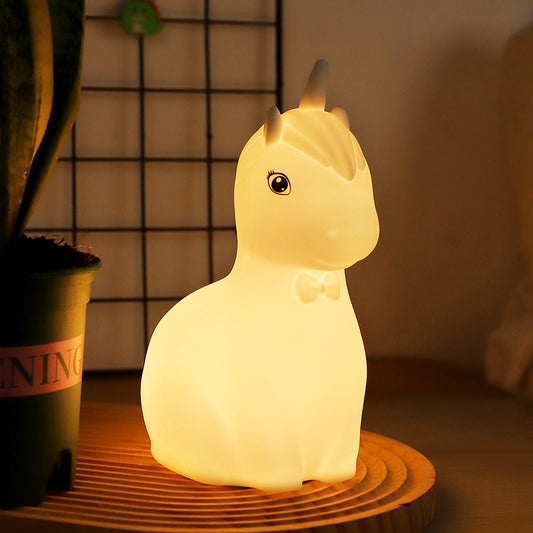 Unicorn Night Light Kids, 7 Color Changing Baby Night Light with Timer, Tap Control & Dimmable Kids Night light, Rechargeable Silicone Night Lamp for Bedroom Decor, Cute Nightlight Unicorn Gift