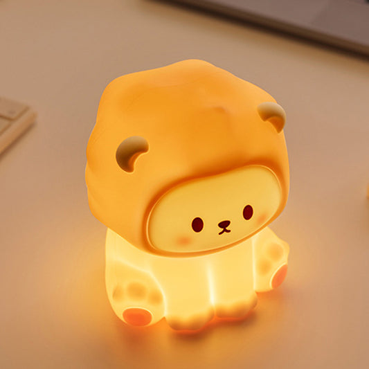 Cartoon Bedside Lamp, Silicone Cartoon Cute Baby Lamp, Rechargeable Bedside Touch Lamp for Bedroom Living Room Nursery Decor