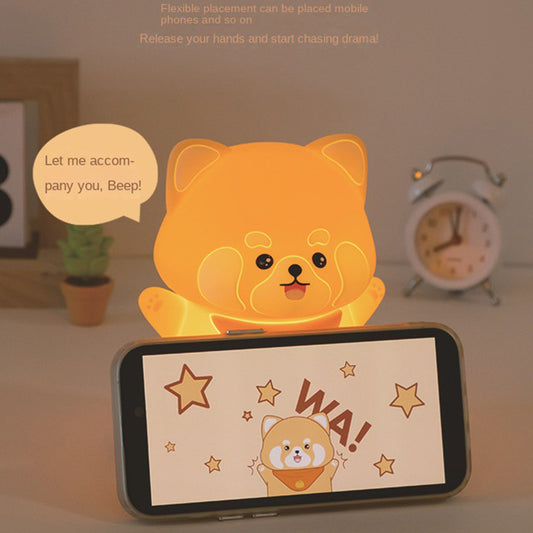 Cute Red Panda Lamp, LED Squishy Animal Night Light for Kids Sleep, Breastfeeding Nursery Nightlight for Room Decor, Rechargeable Bedside Touch Silicone Lamp, Unique Dorm Decor Gift Toy