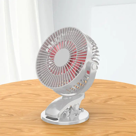 Mini Portable 3 Seconds Rapid Cooling 4th Gear High Wind 10000Mah Battery Mobile Power USB Rechargeable Desk Clip Fan