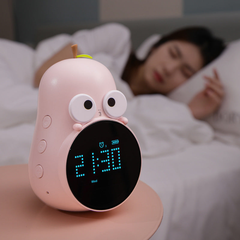 Cute Pear-Shaped Smart Alarm Clock for Kids | Creative Multifunctional Digital Desk Clock with APP Control