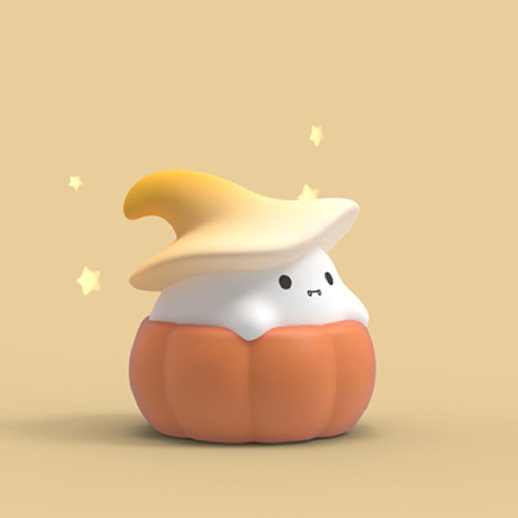Cute Ghost Pumpkin Night Light,Silicone Nursery Night Lamp for Kids Bedroom,Touch Control Nightlights USB Rechargeable 3-Speed Adjustable Bedside Lamp,for Bedroom,Children Gift Halloween (4 Pcs)