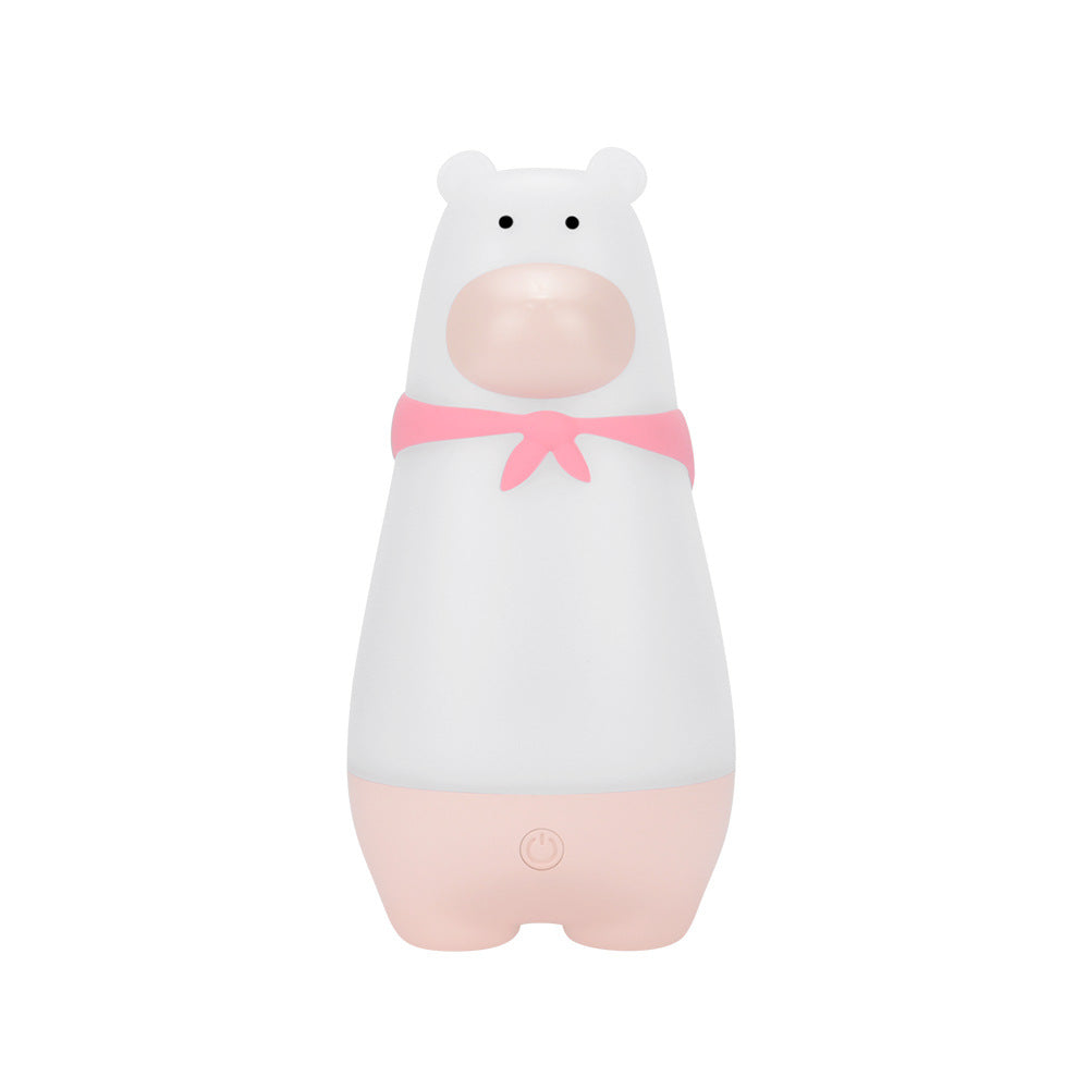 LED Night Light, Cute Animal Silica Gel Kids Lighting Night Lights, Rechargeable Portable Table Lamp for Kids Room, Gift