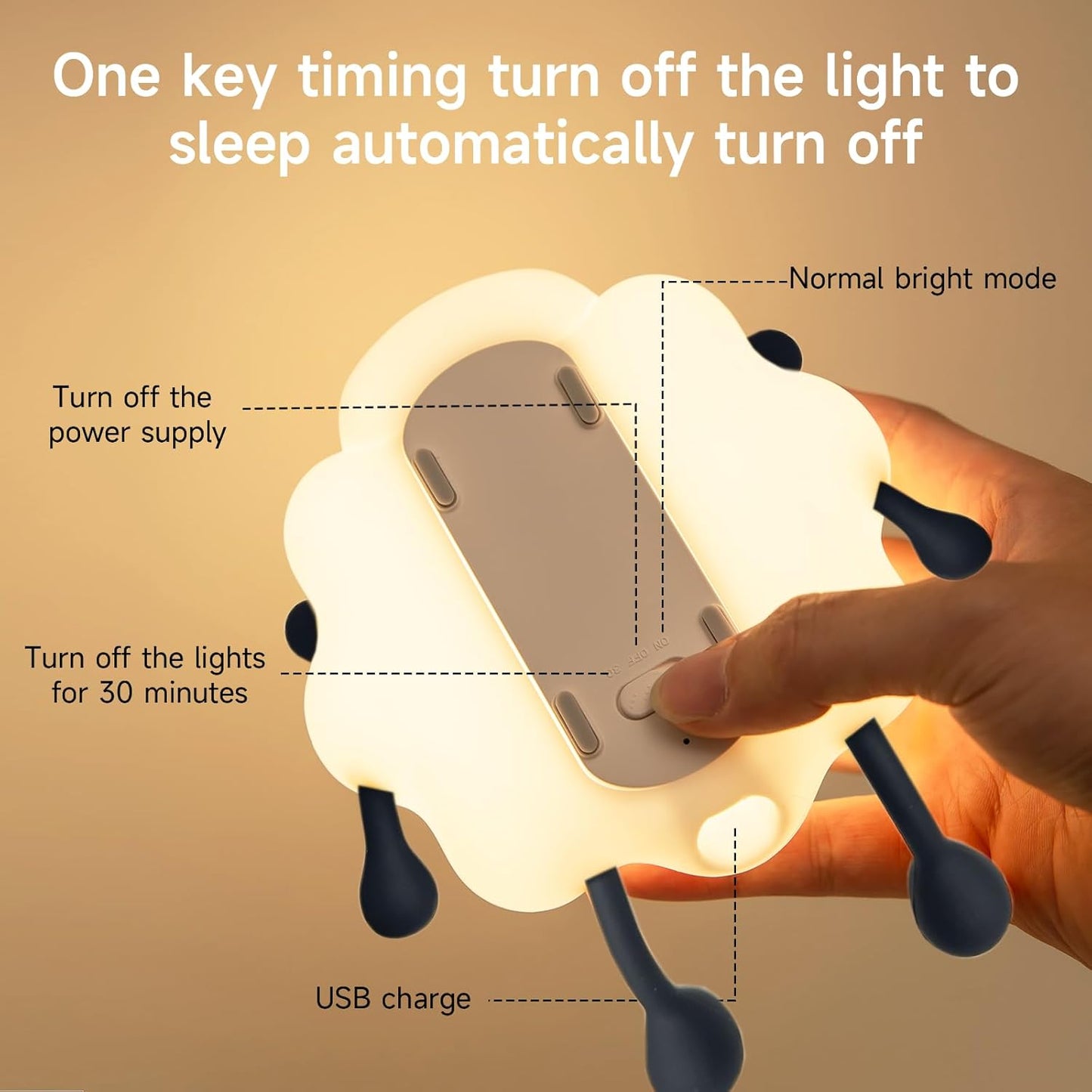 Children's rechargeable LED night light, 3-level dimmable baby room night light, food-grade silicone soft light, perfect bedside touch light with 30-minute timer, suitable for breastfeeding, infants and baby decoration