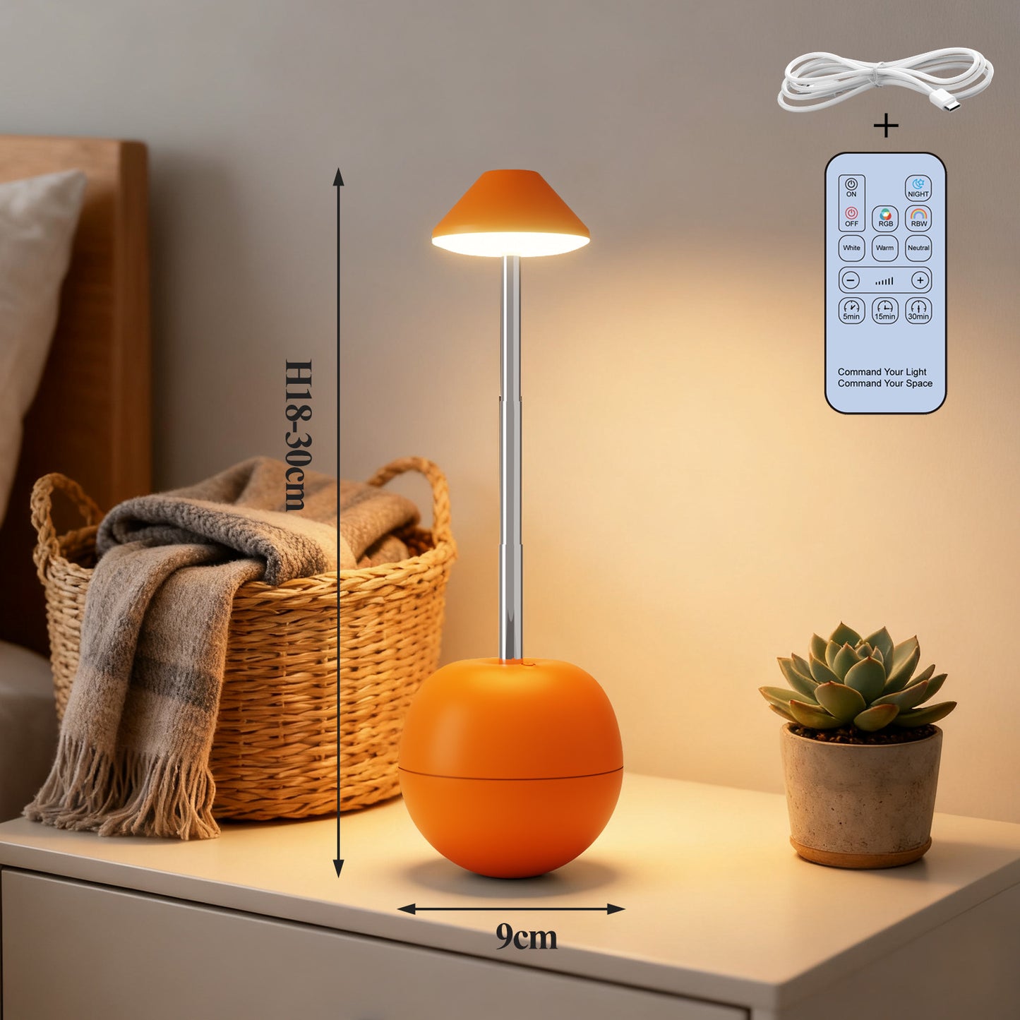 Creative LED Night Light – Rechargeable Bedside Table Lamp with Remote, Ambient Decorative Lamp for Bedroom & Desk