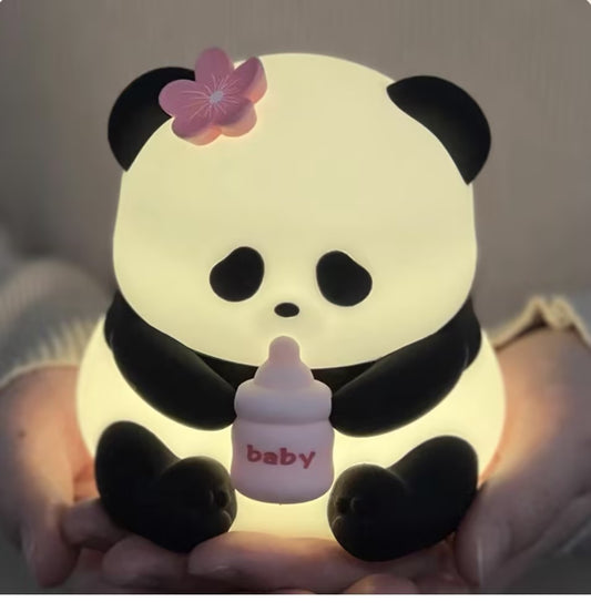 Night Lamp for Kids with 3 Modes Brightness & 30 Mins Timer Silicone Panda Lamp with USB Rechargeable 7-Color Changing Cute LED Warm Light, Bady Panda Night Light Room Decor Birthday Gift