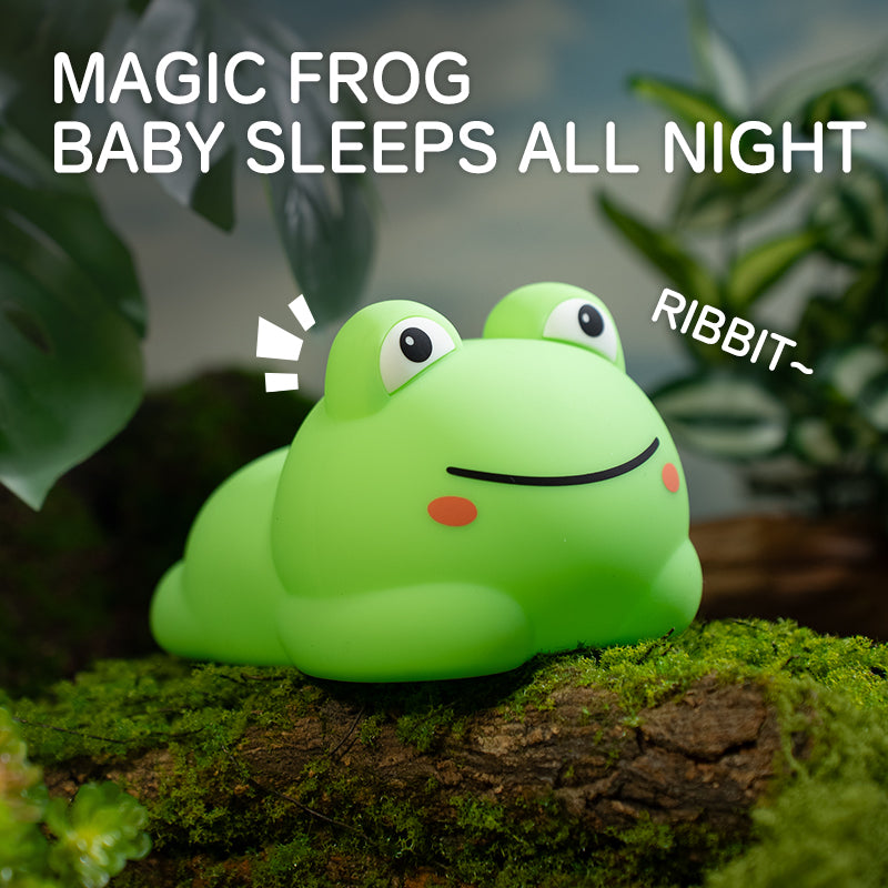 Cute Frog Silicone Night Light – Rechargeable Touch Sensor Lamp with Music & RGB Modes, Kids Nursery & Bedroom Decor