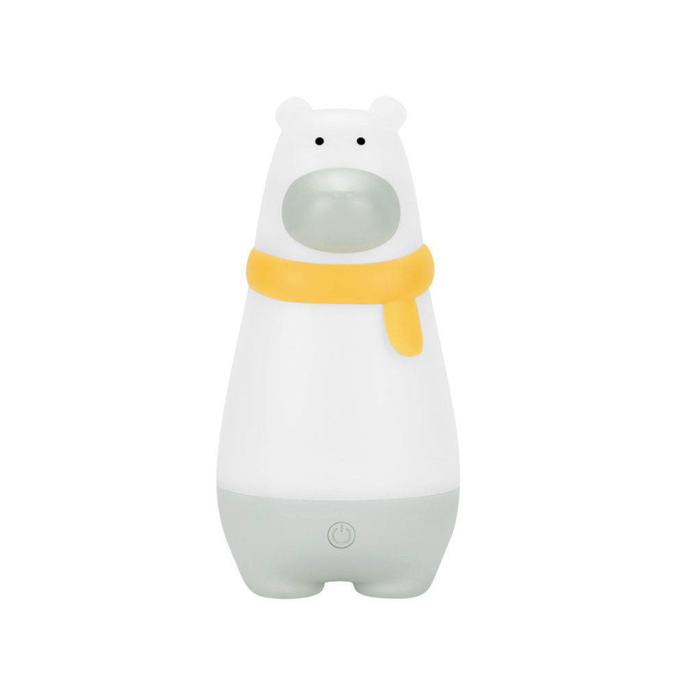 LED Night Light, Cute Animal Silica Gel Kids Lighting Night Lights, Rechargeable Portable Table Lamp for Kids Room, Gift