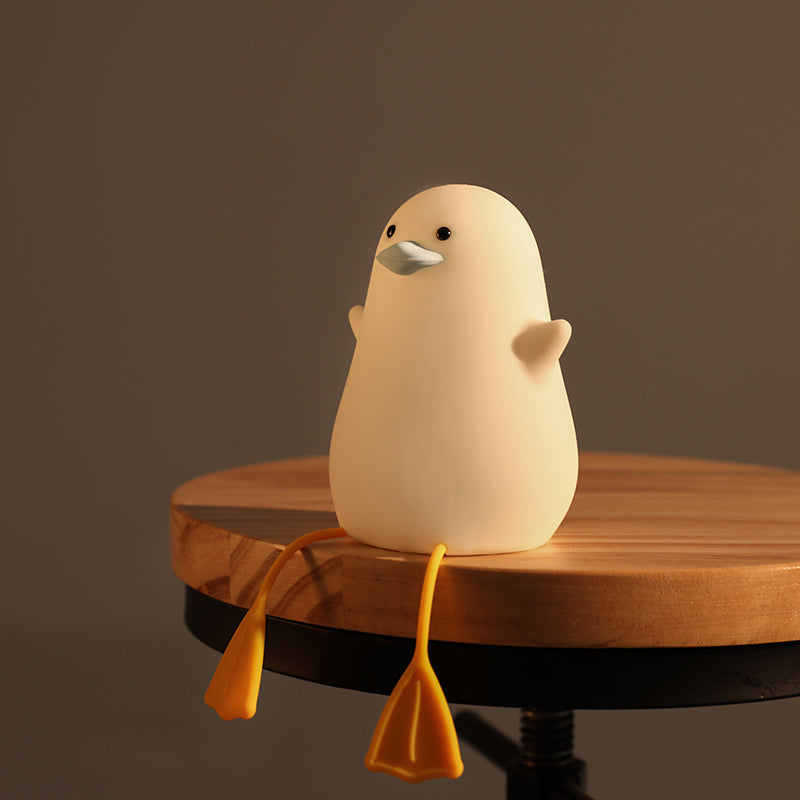 LED Silicone Duck Night Light Cute Light Up Dimmable Nursery Nightlight Rechargeable Bedside Touch Lamp for Breastfeeding