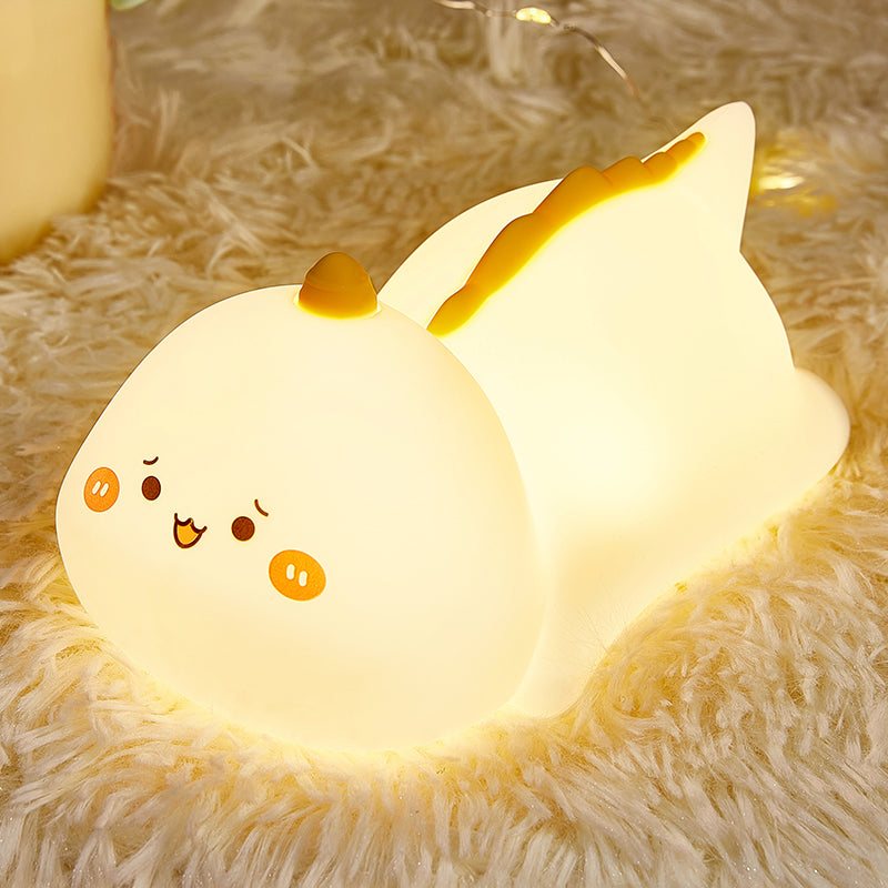 Dinosaur Night Light Cute Animal Squishy Silicone Touch Lamp imer Dimmable Rechargeable LED Nightlight for Kids Baby Girls