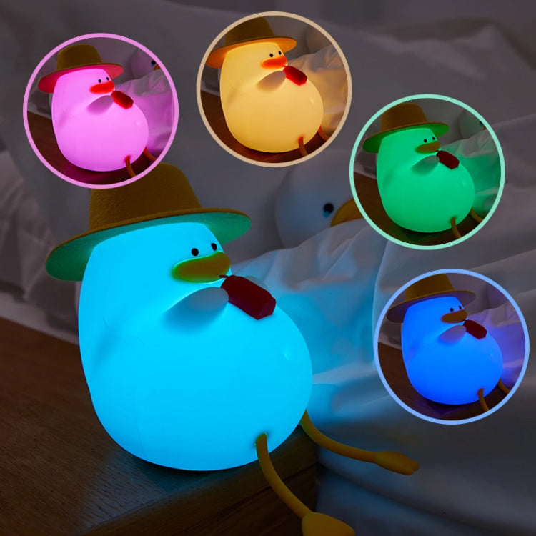 Duck Night Light LED Silicone Duck Lamp Nursery Led Night Light Cute Animal Bedside Table Lamp Bedside Touch Lamp for Teen Toddler