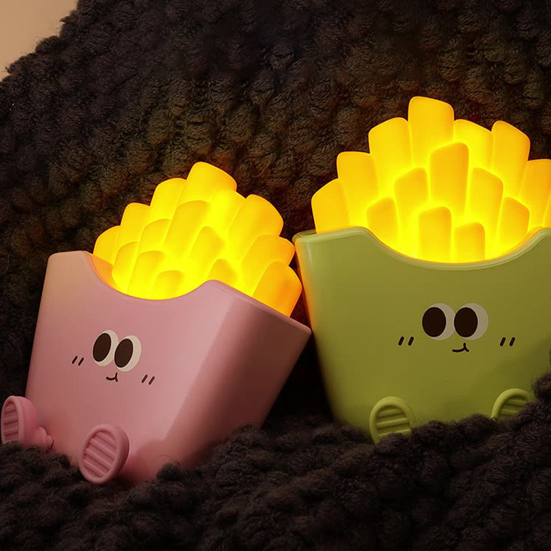 Cute Cartoon Creative Night Light Desktop Rechargeable Decoration Pat Light Children's Birthday Gift French Fries Night Light