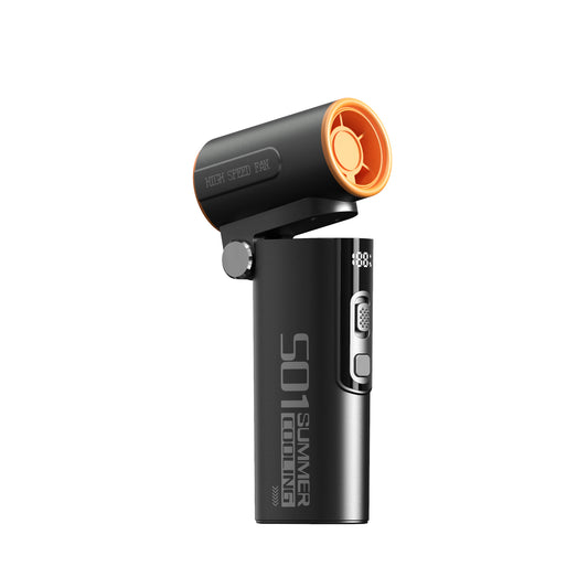 Portable High-Speed Fan with 100-Speed Adjustment, Tilted Airflow Design & USB Type-C Charging