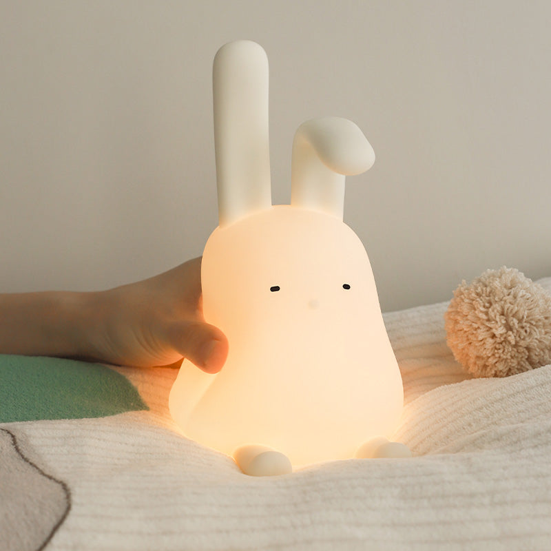 Linda lámpara LED para tostadora luz nocturna de pan de tostada Kawaii súper blanda de silicona recargable por USB y luz portátil con temporizador regalos ideales de Navidad para bebés