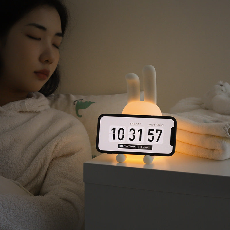 Linda lámpara LED para tostadora luz nocturna de pan de tostada Kawaii súper blanda de silicona recargable por USB y luz portátil con temporizador regalos ideales de Navidad para bebés