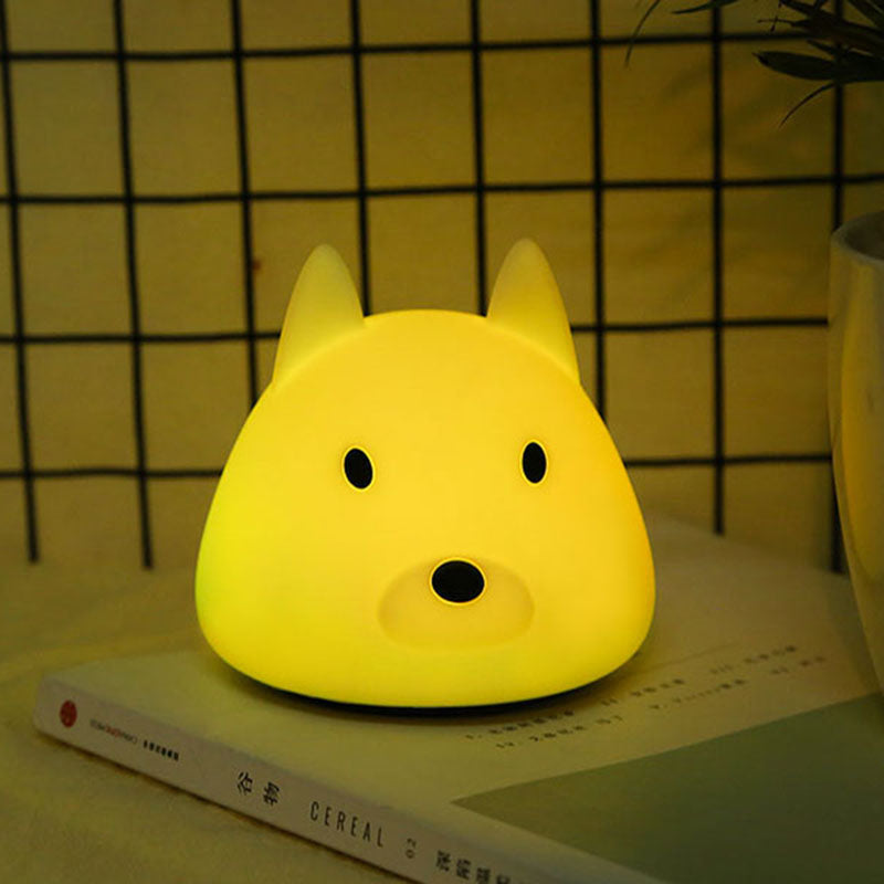 Mini linda del perrito de silicona de inducción Luz Niños LED portátil noche la luz colorido 7