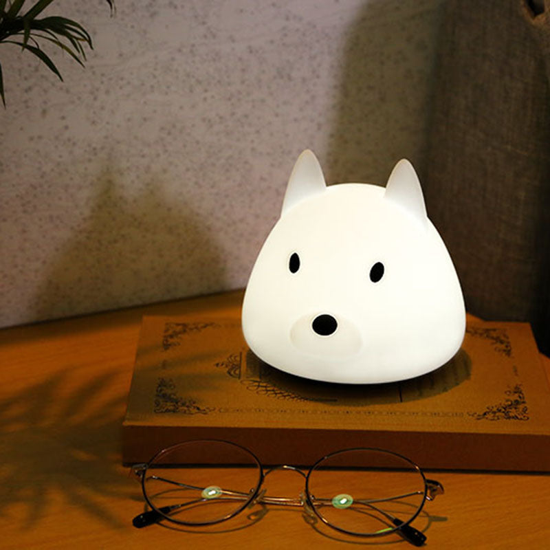 Mini linda del perrito de silicona de inducción Luz Niños LED portátil noche la luz colorido 7